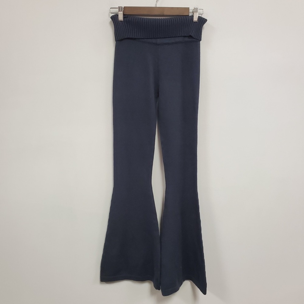 Edikted Womens Y2K Flared Leg Knit Pull On Pants Size S Gray Boho Leisure Preppy
